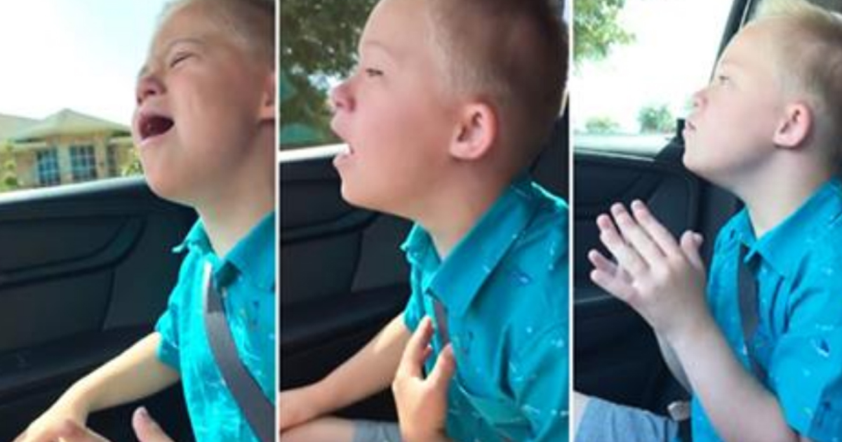 Папа снял на видео как поет его сын, у которого синдром Дауна. Этот ролик растопит Ваше сердце!