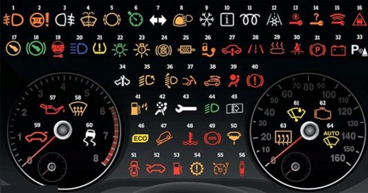Значение разных значков на панели машины