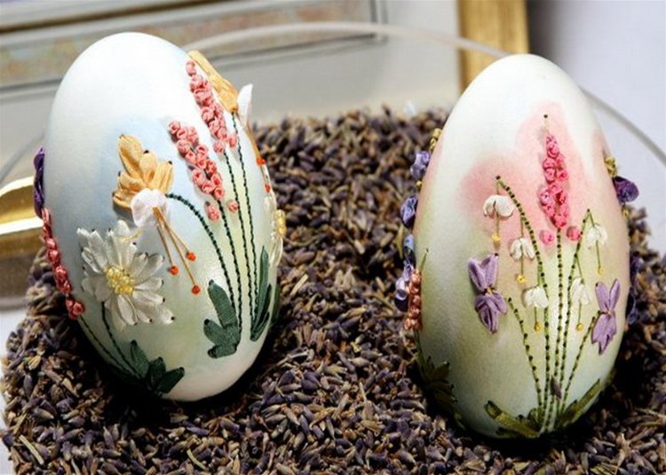 Вышивка на яичной скорлупе — оригинальное искусство, не знающее равных