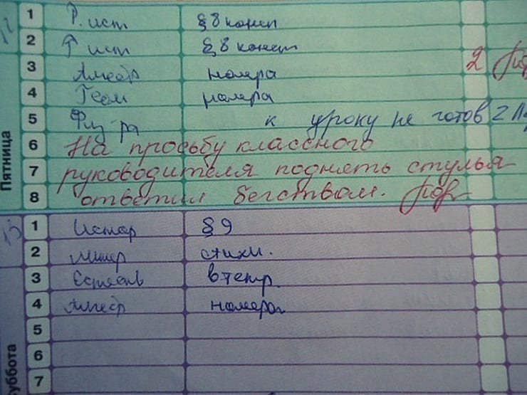 Убойные записи из дневников и тетрадей школьников