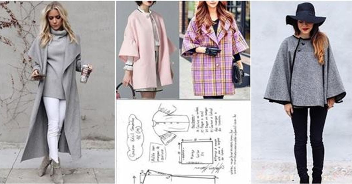 15 стильных пальто и пончо с выкройками: чтобы всегда быть в тренде