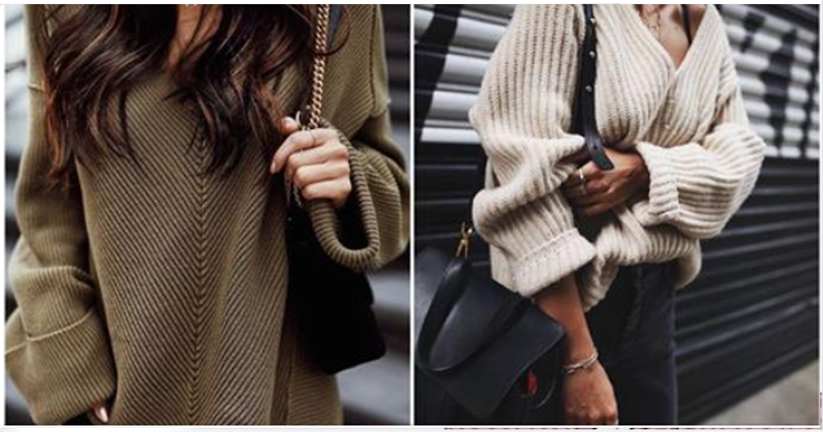Модный и уютный oversize: 14 образов с теплым свитером
