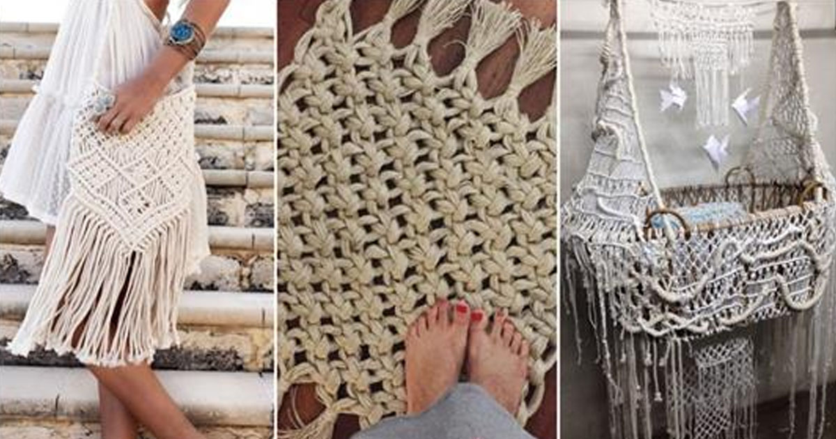 Узелковое плетение макраме: 28 идей для декора и не только