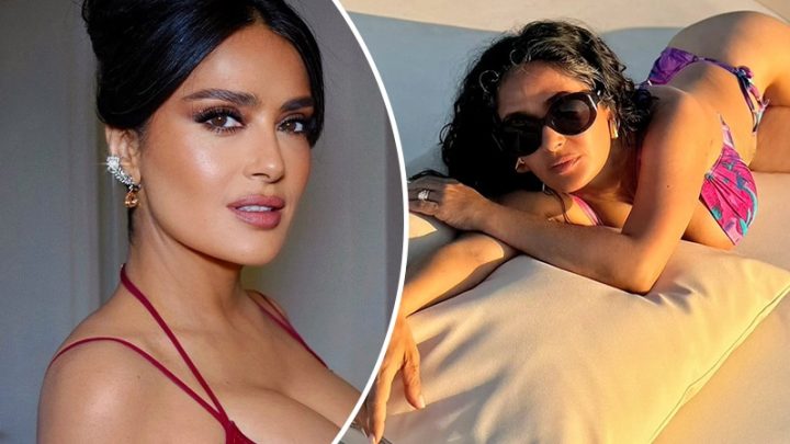 «Огненная красавица»: 58-летняя Сальма Хайек зажигательно потанцевала в белом бикини перед камерой